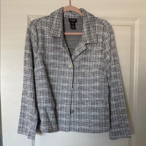 SOHO Gray Plaid Button-Front Blazer